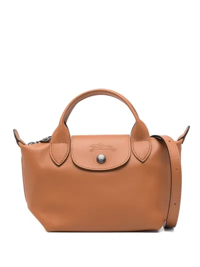 Longchamp Le Pliage Xtra Xs Leather Mini Bag In Brown