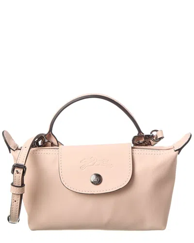 Longchamp Le Pliage Xtra Xs Leather Pouch In Beige