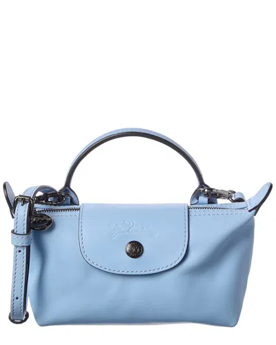 Longchamp Le Pliage Xtra Xs Leather Pouch In Blue