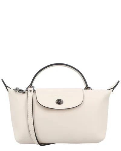Longchamp Le Pliage Xtra Xs Leather Pouch In White