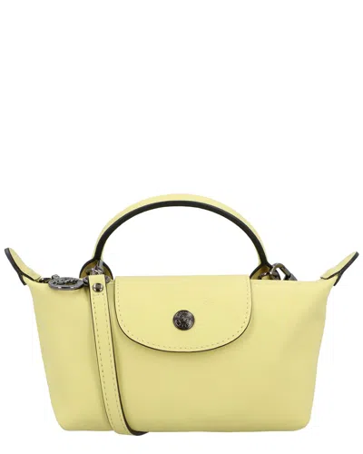 Longchamp Le Pliage Xtra Xs Leather Pouch In Yellow