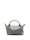 Longchamp Extra Small Le Pliage Xtra Leather Clutch In Grey
