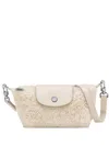 Longchamp Le Pliage Xtra Xs Shearling Mini Bag In Neutral