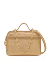Longchamp Extra Small Le Pliage Xtra Gold Leather Crossbody Bag In Gold