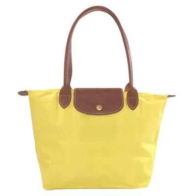 Pre-owned Longchamp Le Pliage Yellow Nylon Tote Bag () In Multi