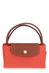 Longchamp Le Pliage Zip-up Small Tote Bag In Coral
