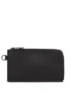 Longchamp Le Pliage Zippered Leather Wallet In Black