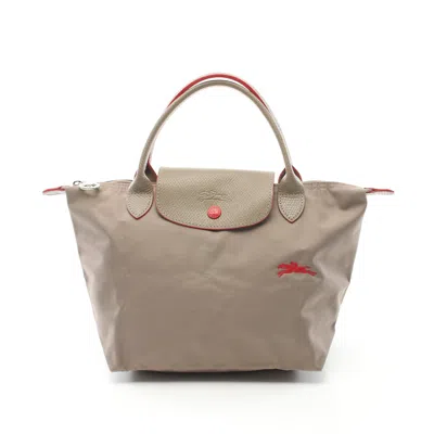 Longchamp Le Priage Club Top Handle S Le Preage Club Handbag Tote Bag Nylon Leather Beige