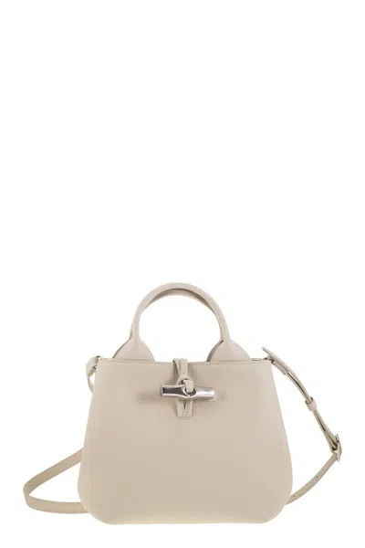 Longchamp A.p.c. Shoulder Bag In Crumpled Leather In White