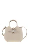 Longchamp A.p.c. Shoulder Bag In Crumpled Leather In White
