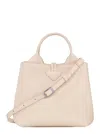 Longchamp 'le Roseau' Pink Small Handbag With Adjustable And Removable Shoulder Strap In Leather Woman