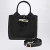 Longchamp Mini Structured Top Handle Bag With Detachable Strap In Black