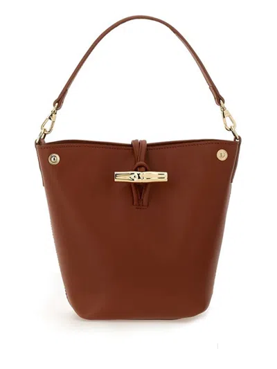 Longchamp Ganni Mini Bou Bucket Bag In Brown