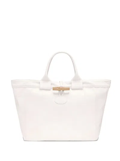 Longchamp Le Roseau Canvas Tote Bag