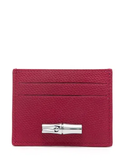 Longchamp `le Roseau` Card Holder In Brown