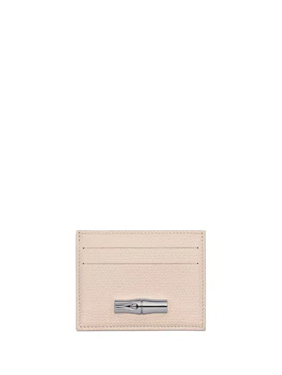 Longchamp `le Roseau` Card Holder In Beige