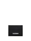 Longchamp Le Roseau Leather Card Holder In Black