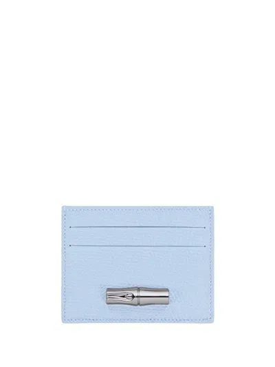 Longchamp `le Roseau` Card Holder In Blue