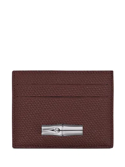 Longchamp Le Roseau Card Holder In Brown