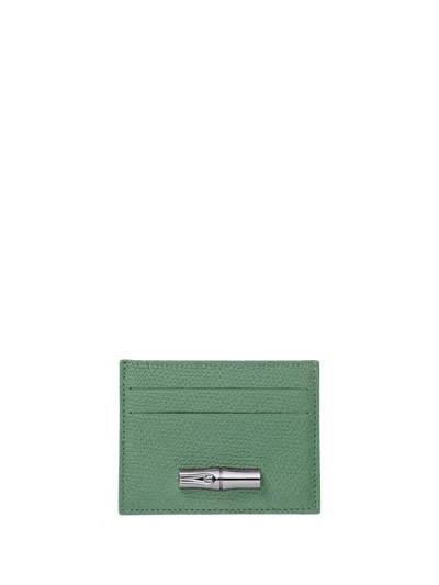 Longchamp `le Roseau` Card Holder In Green