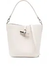 Longchamp Le Roseau Clasp-detail Bucket Bag In White