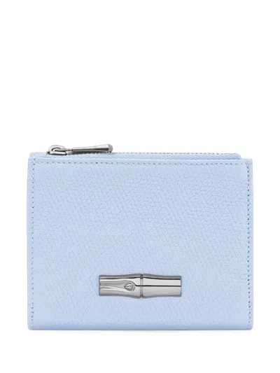 Longchamp Le Roseau Compact Wallet In Blue