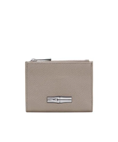 Longchamp Le Roseau Compact Wallet In Neutral