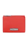 Longchamp Le Roseau Compact Wallet In Red