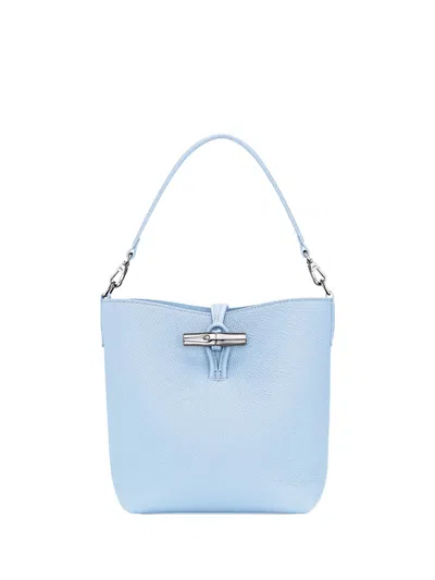 Longchamp Mini Le Roseau Leather Shoulder Bag In Blue