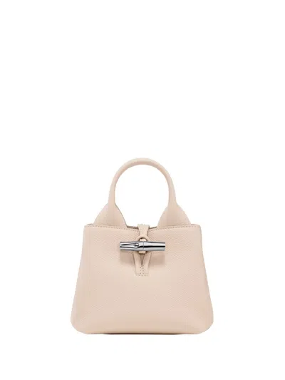 Longchamp Small Le Roseau Leather Tote Bag In Nude