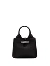 Longchamp Mini Structured Top Handle Bag With Detachable Strap In Black