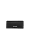 Longchamp Le Roseau Textured Leather Continental Wallet In Black