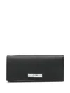 Longchamp Le Roseau Leather Continental Wallet In Black