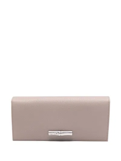 Longchamp Le Roseau Flap Wallet In Neutral