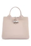 Longchamp 'le Roseau L Handle Bag With In Neutro