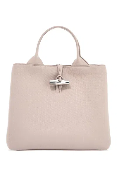 Longchamp 'le Roseau L Handle Bag With In Neutro