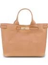 Longchamp Le Roseau L Leather Tote Bag In Brown