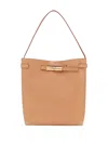 Longchamp Le Roseau L Smooth Leather Shoulder Bag In Orange