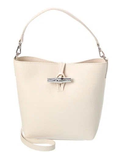 Longchamp Le Roseau Leather Bucket In Orange