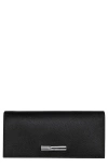 Longchamp Le Roseau Leather Continental Wallet In Black