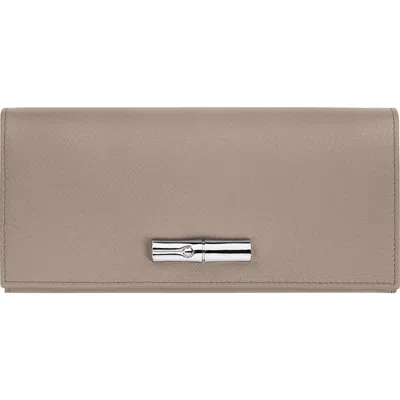 Longchamp Le Roseau Leather Continental Wallet In Clay