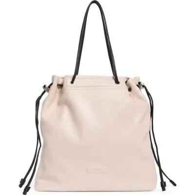 Longchamp Le Roseau Leather Drawstring Tote In Pwder Pnk