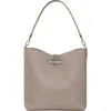 Longchamp Extra Small Le Roseau Leather Bucket Bag In Clay