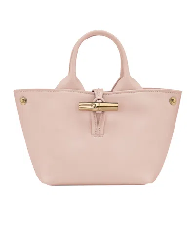 Longchamp Le Roseau Leather Mini Bag In Pink