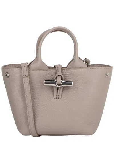 Longchamp Le Roseau Xs Leather Handbag In Purple