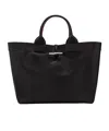 Longchamp Le Roseau Leather Tote Bag In Black