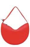 Longchamp Le Roseau Leather Wristlet Clutch In Red