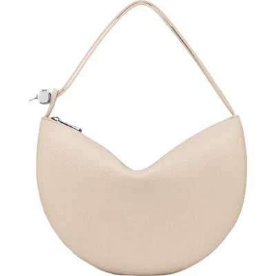 Longchamp Le Roseau Leather Wristlet Clutch In White