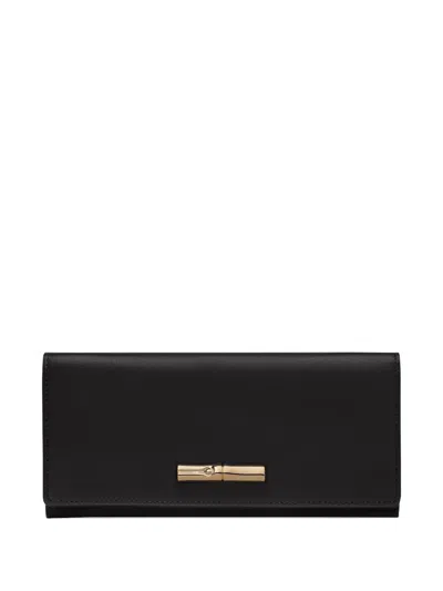 Longchamp Le Roseau Long Continental Wallet In Black
