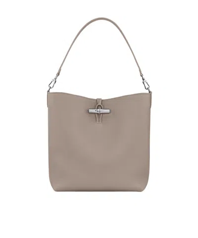 Longchamp Le Roseau M Hobo Bag In Brown